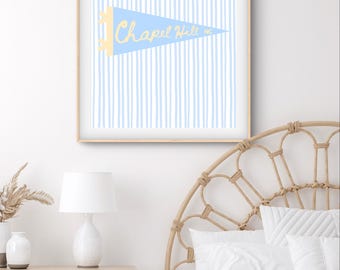 UNC Dorm Room Decor, Chapel Hill Print, Dorm Wall Art, Chapel Hill Wall Art, Carolina Wall Art, University of North Carolina Prints,