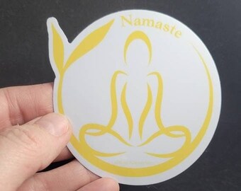 Namaste Circle Meditation Vinyl 3" Sticker, Namaste Sticker, Meditation Sticker,