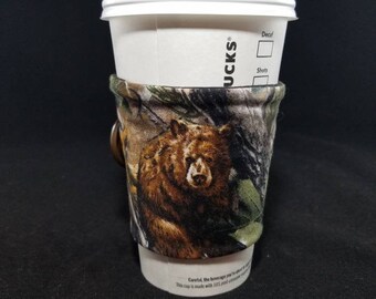 Olive Green Camo Neoprene Coffee Sleeve HolderCooler Perfect for HTV Personalization Vinyl Blanks