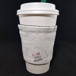 Love You Glitter Coffee Cup Sleeve, Glitter Coffee Cup, Glitter Reusable Cup Sleeve, Reusable Coffee Cup Warmer, Insulated Coffee Holder image 5