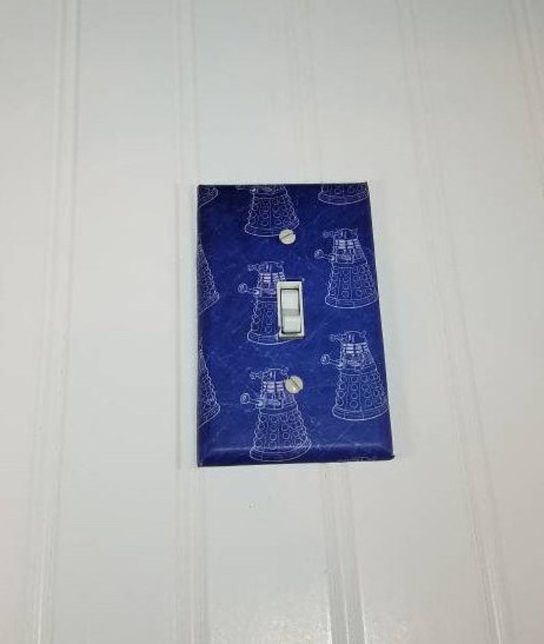 Dr Who Dalek Light Switch Cover, Dr Who TARDIS Light Switch Cover, NerdNeeds Light Switch Cover, Whovian Home Decor, Doctor Who Home Decor image 2