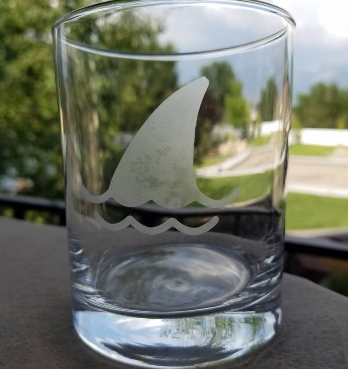 Shark Etched Wine Glass Shark Week Glass Shark Fin Cup Etsy