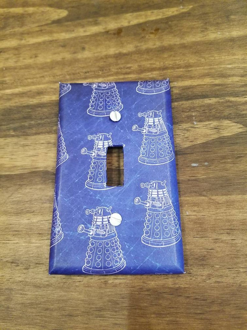 Dr Who Dalek Light Switch Cover, Dr Who TARDIS Light Switch Cover, NerdNeeds Light Switch Cover, Whovian Home Decor, Doctor Who Home Decor image 4