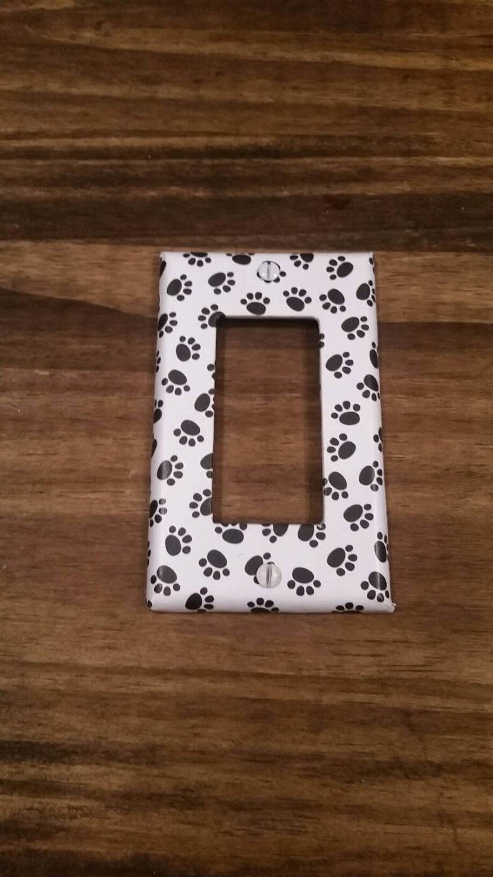 Dog Paw Switchplate Dog Light Switch Cover Black and White Etsy