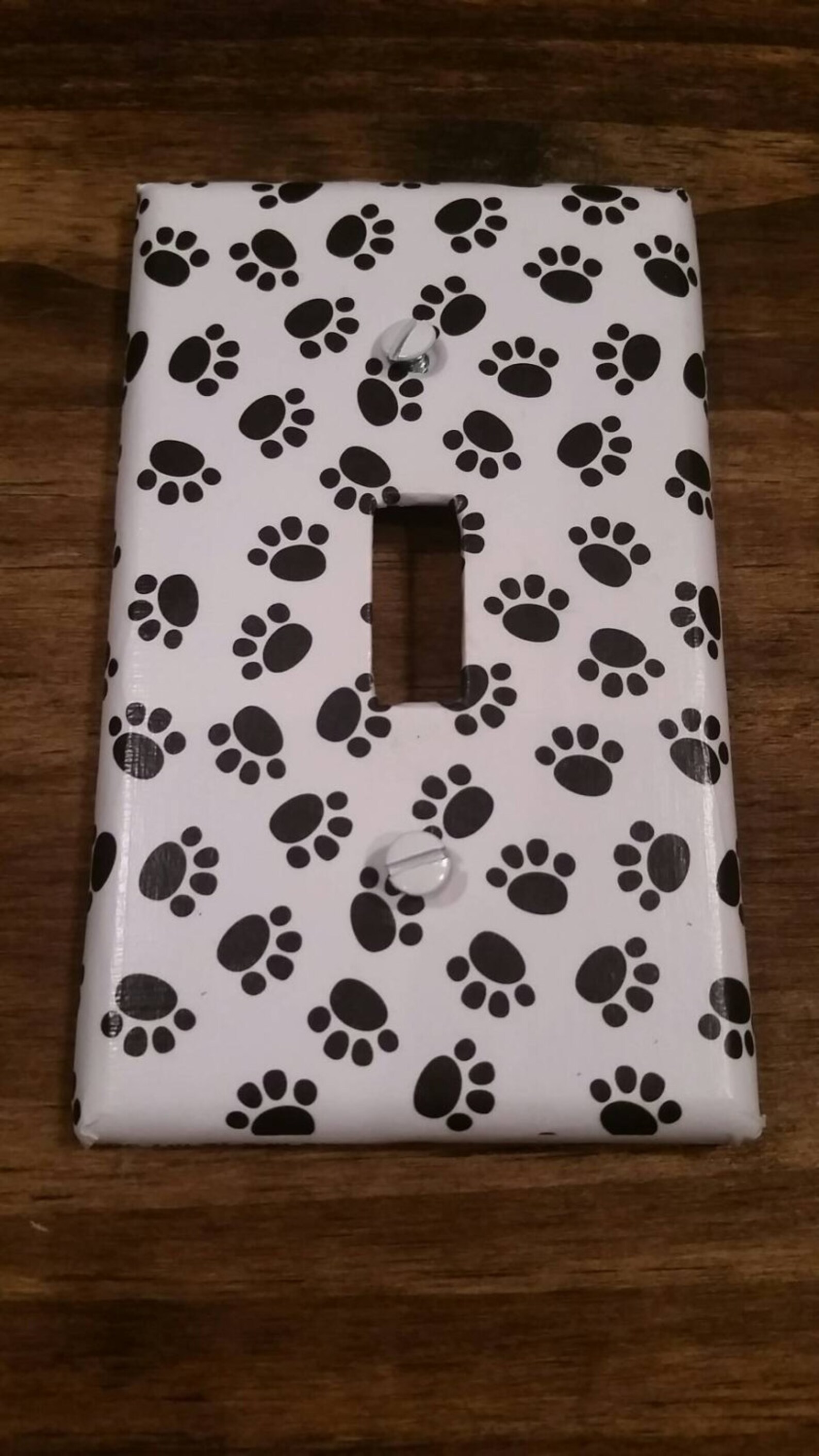Dog Paw Switchplate Dog Light Switch Cover Black and White Etsy