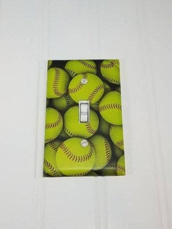 Softball Themed Switchplates Softball Light Switch Cover Fast Pitch Softball Slow Pitch Softball Softball Decor Softball Lighting