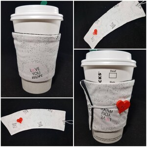 Love You Glitter Coffee Cup Sleeve, Glitter Coffee Cup, Glitter Reusable Cup Sleeve, Reusable Coffee Cup Warmer, Insulated Coffee Holder image 4