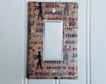 Zombies Switchplate Covers, Zombie Apocalypse Light Switch Cover, NerdNeeds, Nerd Decor, Nerd Gifts, Mancave, Zombie Light Switch Cover