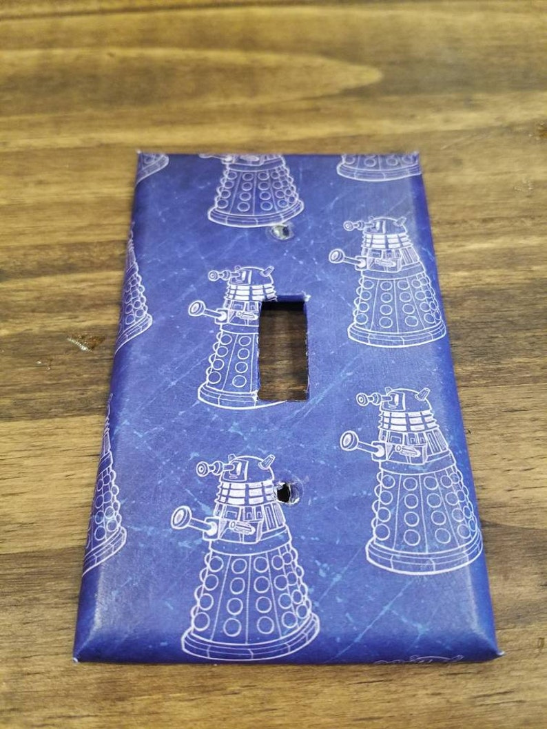 Dr Who Dalek Light Switch Cover, Dr Who TARDIS Light Switch Cover, NerdNeeds Light Switch Cover, Whovian Home Decor, Doctor Who Home Decor image 6