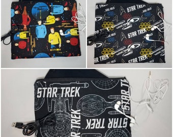 Star Trek Zippered Make-Up Pouch, Tablet Case, Original Star Trek, Trekkie, NerdNeeds, Starship Enterprise, Star Trek Tablet/iPad Cover,