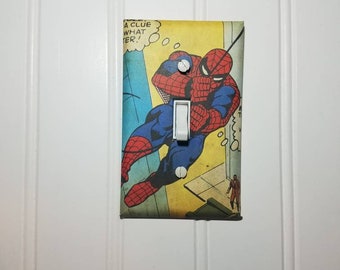 Spiderman Light Switch Cover, Marvel Decor, Custom Switchplate, Amazing Spider-Man, Comic Book Decor, Spiderman Decor, Spiderman Switchplate