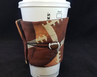 Football Coffee Cup Sleeve, Football Coffee Cup, Sports Reusable Cup, Disposable Coffee Warmer, Sport Insulated Coffee Holder, Football Gift