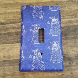 Dr Who Dalek Light Switch Cover, Dr Who TARDIS Light Switch Cover, NerdNeeds Light Switch Cover, Whovian Home Decor, Doctor Who Home Decor image 5