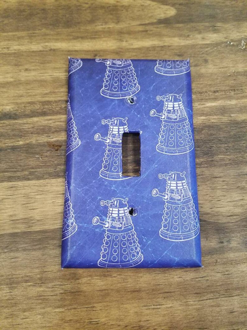 Dr Who Dalek Light Switch Cover, Dr Who TARDIS Light Switch Cover, NerdNeeds Light Switch Cover, Whovian Home Decor, Doctor Who Home Decor image 5