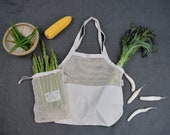 Bristlegrass Organic Cotton Produce Bags - 3 Piece Set, Zero Waste, Eco-Friendly, Biodegradable