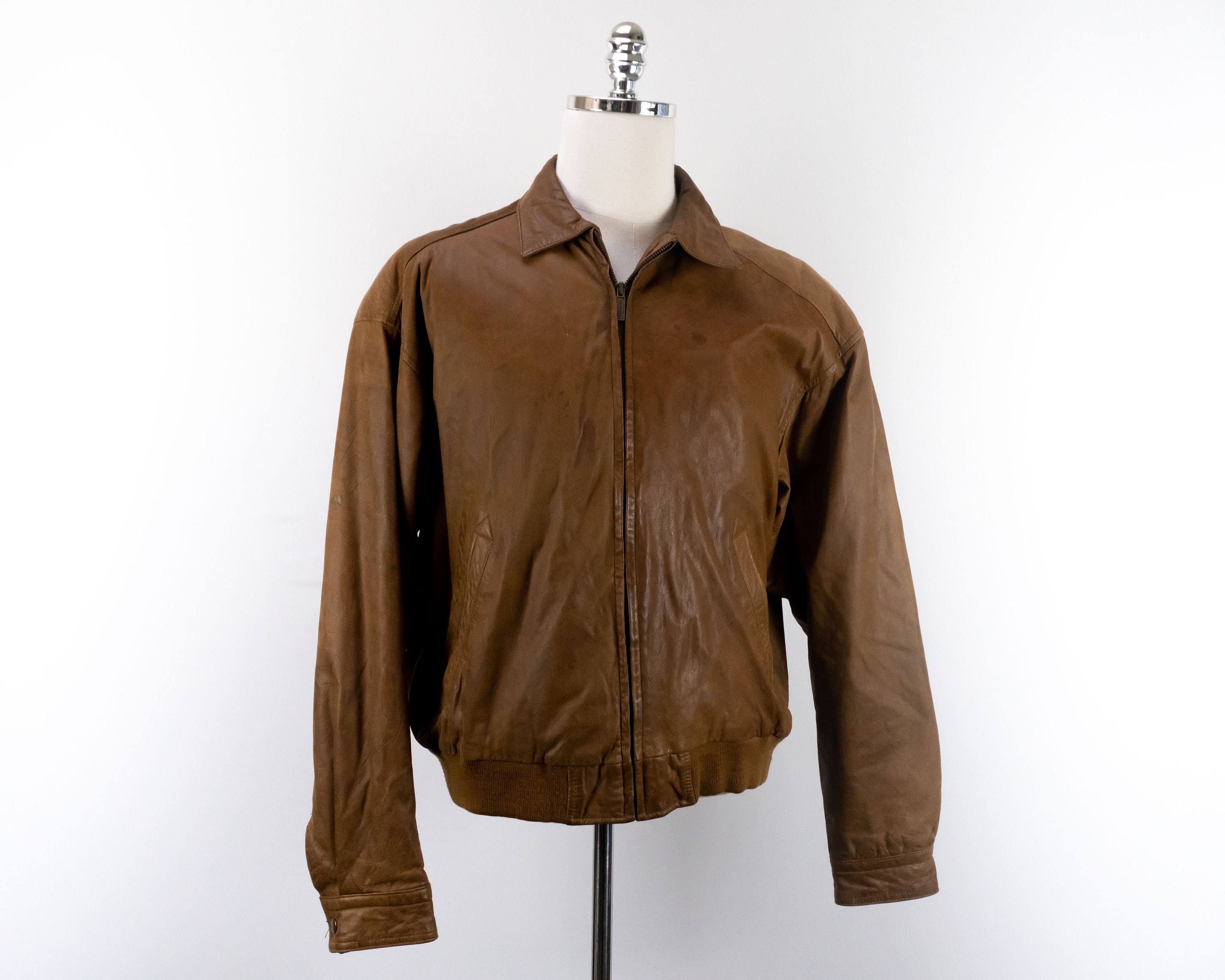 Vintage Claiborne Mens Leather Jacket - Etsy Vintage Claiborne Mens Leather Jacket - Etsy