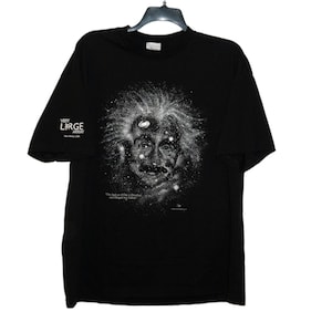 Vintage 1993 Space Einstein &quot;One Feels as if One is Dissolved and Merged into Nature&quot; Black Glow In The Dark T-Shirt X-Large/XX-Large Cotton