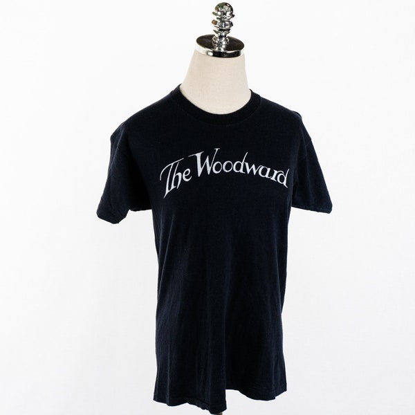 Vintage The Woodward Detroit Black T-Shirt Small/Medium Spruce Michigan Bar and Grill LGBTQ Wayne State Made in U.S.A. Single Stitch