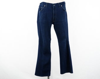 Vintage Sears Roebucks Dark Wash Blue Denim Jeans 38x30