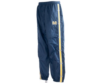 Vintage University of Michigan Dark Navy Blue Windbreaker Pants Medium/Large Turbo Zone Officially Licensed Collegiate Products U of M