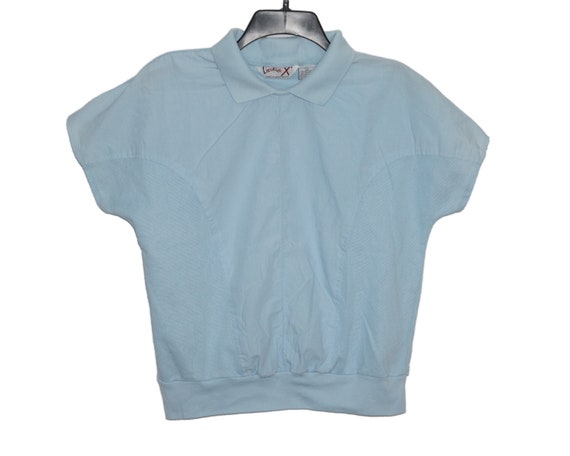 Vintage Blue Pastel Polo Shirt Short Sleeve Licor… - image 2