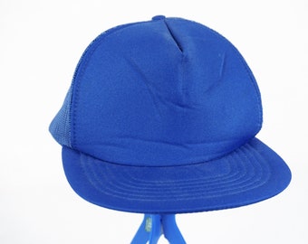Vintage blauwe solide effen lege mesh trucker hoed kroonkap polyester