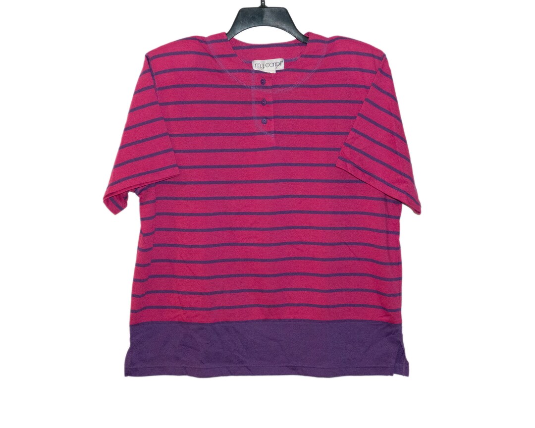 Vintage Striped M.J. Carroll Pink and Purple Striped Shoulder - Etsy