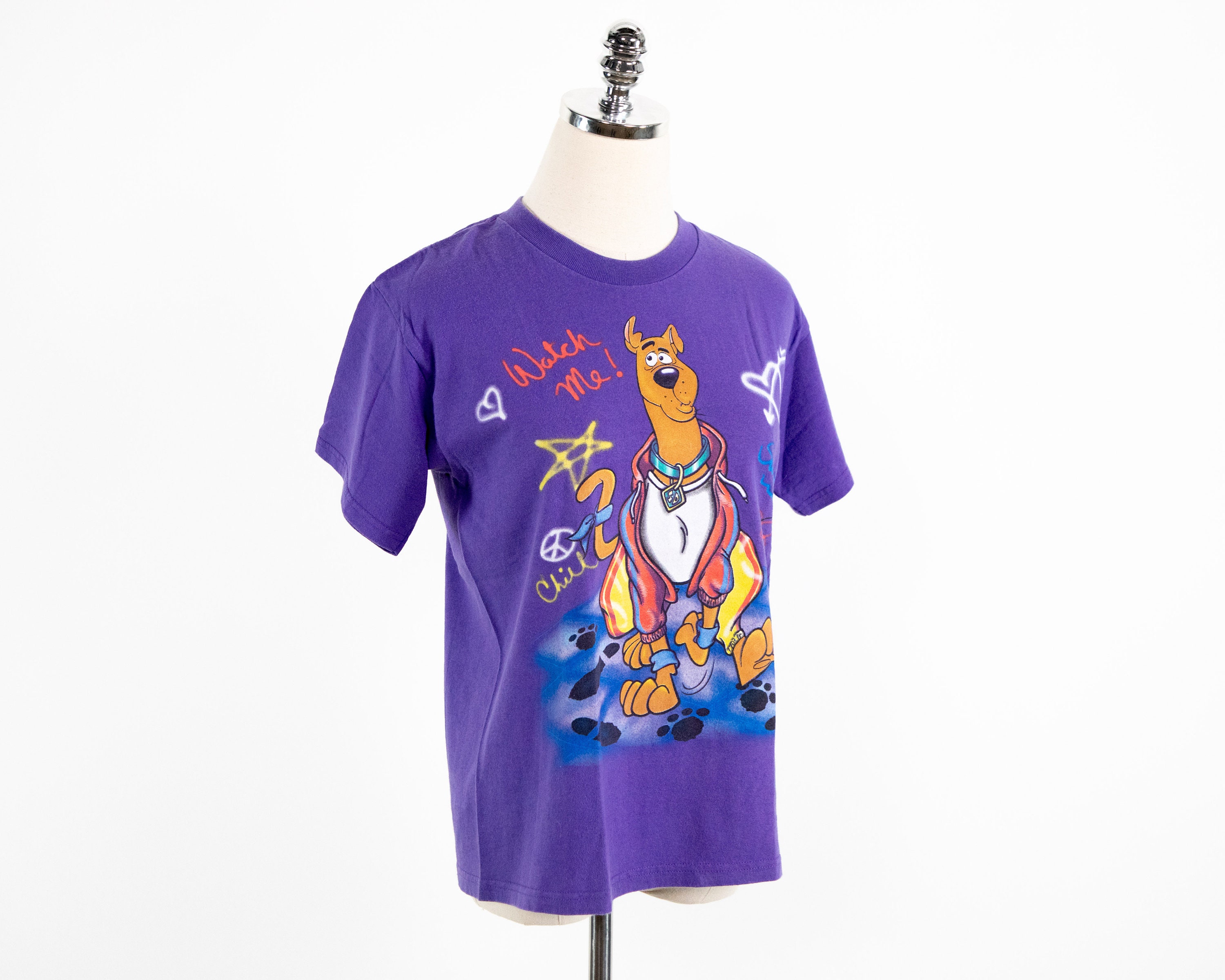 Vintage Scooby Doo Cartoon Network 1999 Purple T-shirt Youth X 
