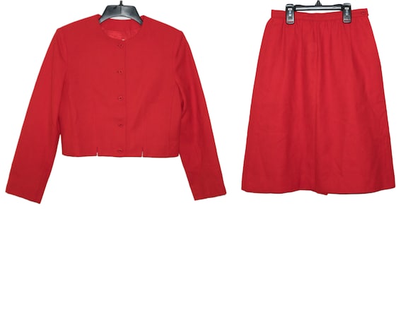 Vintage Pendleton Petite Fitted Solid Cherry True… - image 2