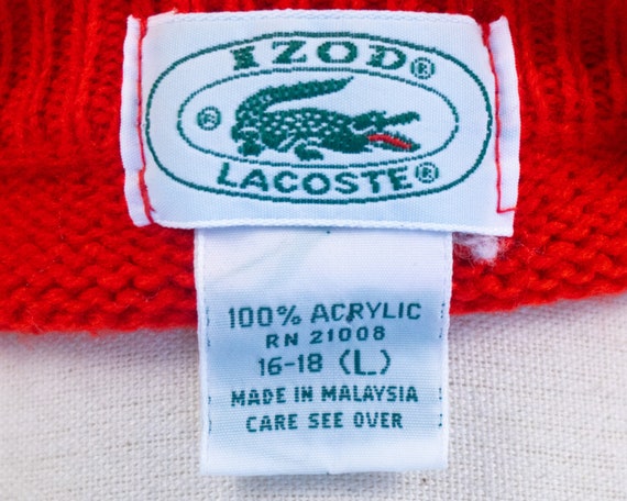 Vintage Izod Lacoste Striped Red Teal Blue Yellow… - image 5