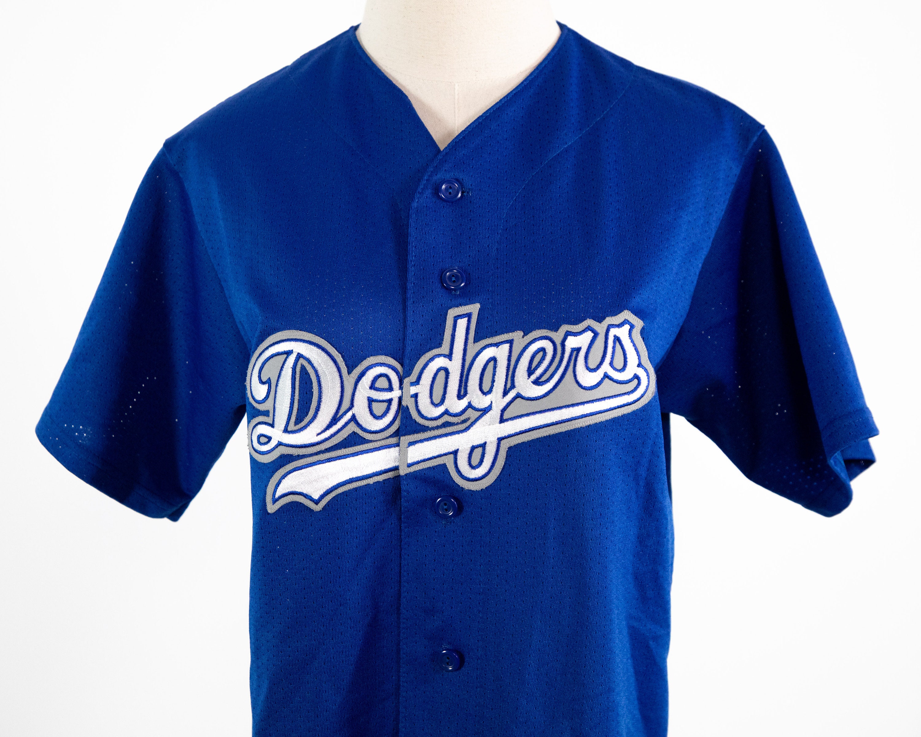 Vintage LA Dodgers MLB Blue and White Majestic Button up Vintage LA Dodgers MLB Blue and White Majestic Button up