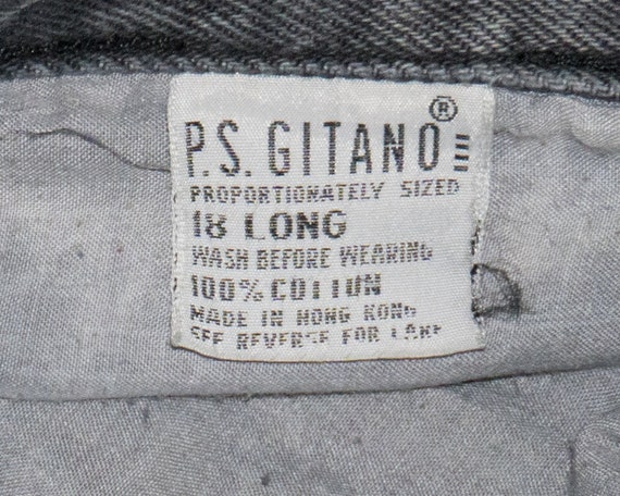 Vintage P.S. Gitano Black Stone Washed Acid Washe… - image 4