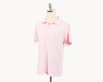 Vintage United Colors Of Benetton Pink Polo Collared Shirt Small/Medium Teal Styled in Italy Made in U.S.A.