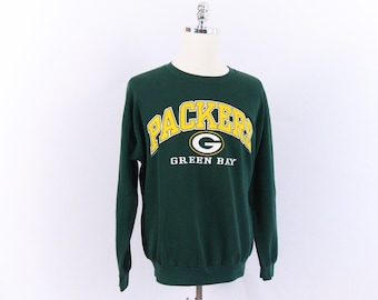 Vintage Green Bay Packers Football NFL Green Sweatshirt Medium/Large 2000s Cheesehead