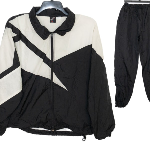 Vintage MacGregor Off White and Black Color-blocked Windbreaker Suit Small/Medium 80's 90's