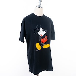 Vintage Disney Classic Mickey Mouse Tourist Tourism Souvenir Black T-Shirt Medium/Large 100% Cotton Disney World Made in U.S.A.