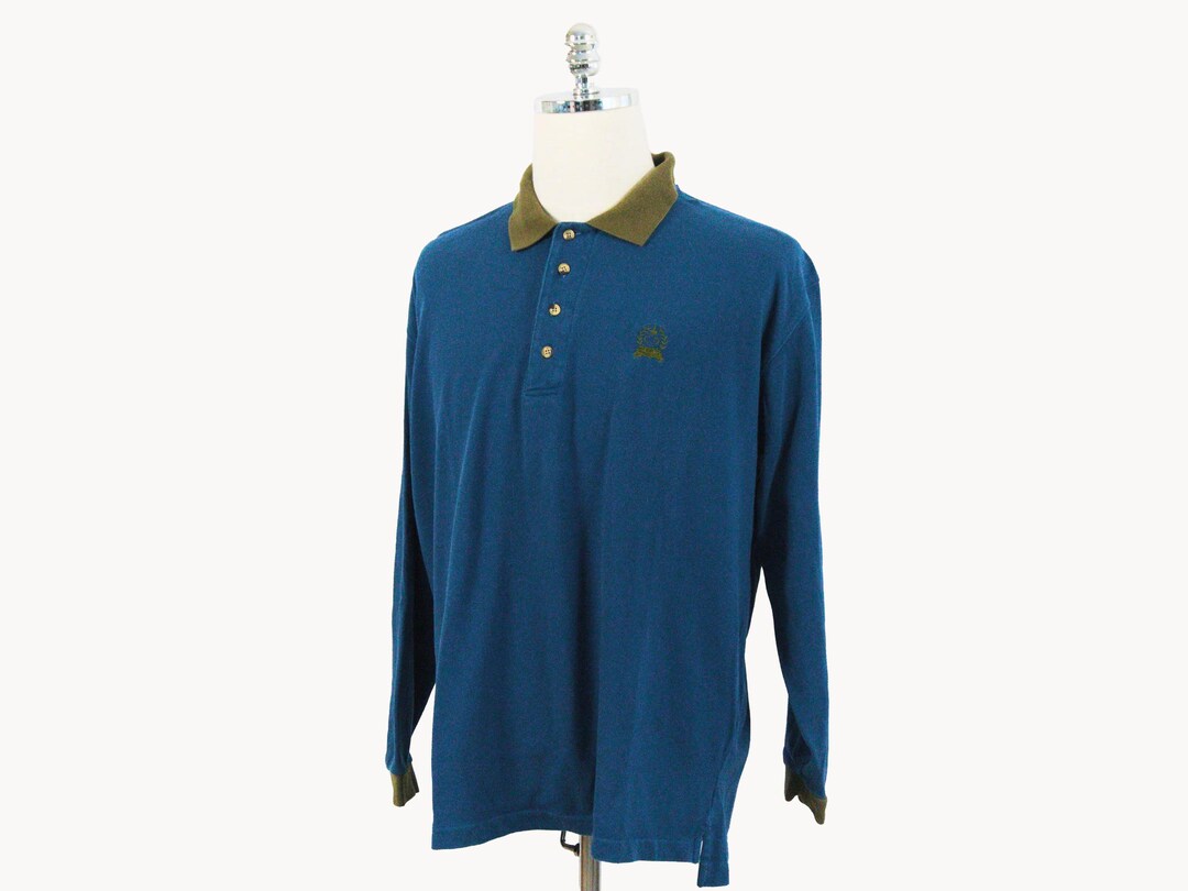 Vintage Christian Dior Monsieur Blue and Green Embroidered Logo