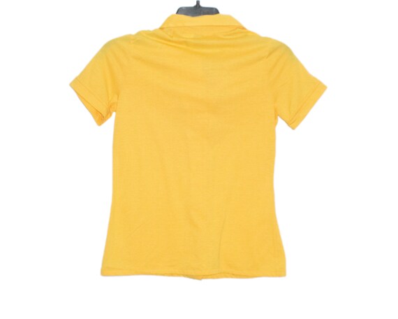 Vintage Sears Yellow Solid Plain Blank Short Slee… - image 3