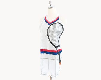 Vintage 80s Novelty Tennis Apron White Small/Medium/Large/XL Adjustable Humor Funny New Deadstock Costume Salamander 1987