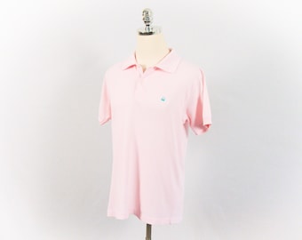 Vintage United Colors Of Benetton Pink Polo Collared Shirt Small/Medium Teal Styled in Italy Made in U.S.A.