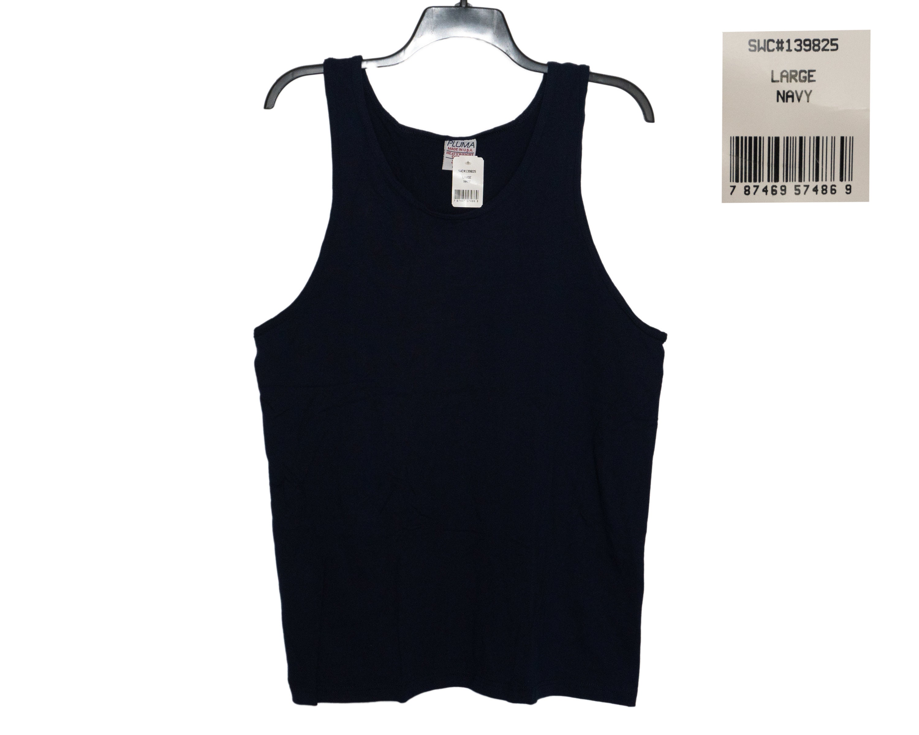 Vintage New Deadstock Pluma Navy Blue Heavyweight Cotton Tank Top ...