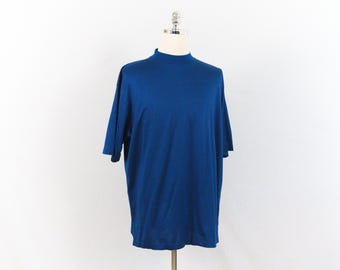Bugatchi Uomo Navy Blue T-Shirt X-Large Plain Blank Solid Tee