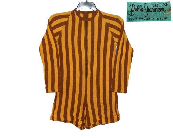 Vintage Brown and Golden Yellow Striped Belle-Shar