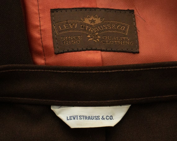 Vintage Levi Strauss & Co Levi's Brown Polyester … - image 7