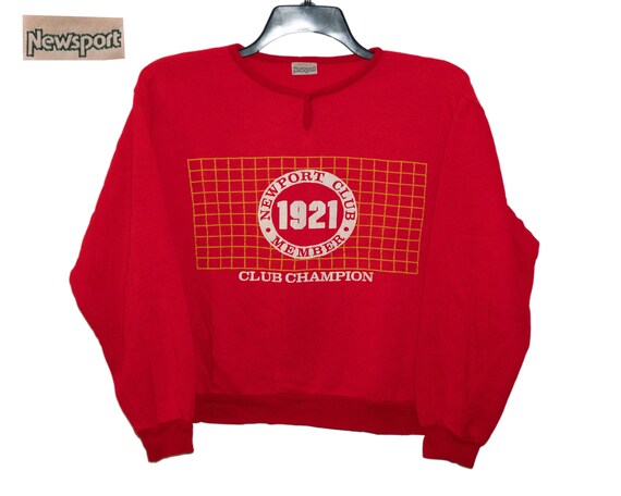 Vintage Newport Club Member 1921 Club Champion Red Sweatshirt Large x large Newsport Sports Country Gold Club Volleyball 100 Acrylic 70 s Etsy Australia