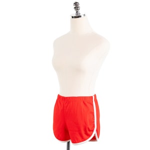 Vintage Montgomery Ward Red White Piping Trim Athletic Track Running Gym Shorts Small Medium Athletic 80 s 70 s Short Shorts