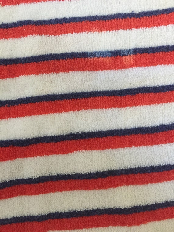 Vintage Red White Blue Striped Terry Cloth Tank T… - image 8