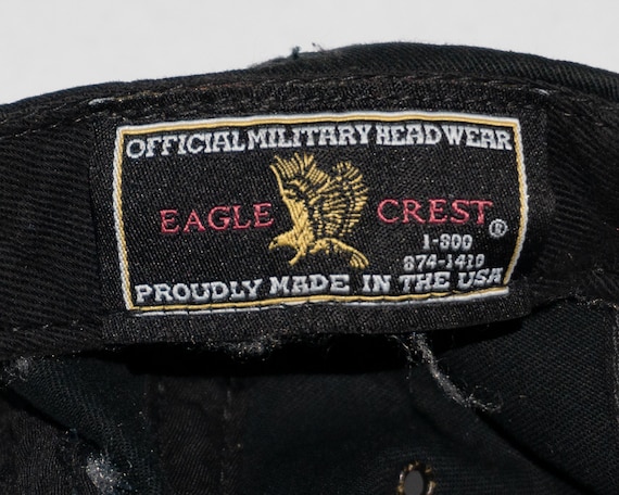 Vintage U.S. Navy Veteran Eagle Crest Black and Y… - image 3