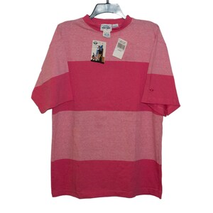 Vintage Dockers Levi&#39;s Pink Striped T-Shirt New Deadstock 80&#39;s 90&#39;s Medium/Large