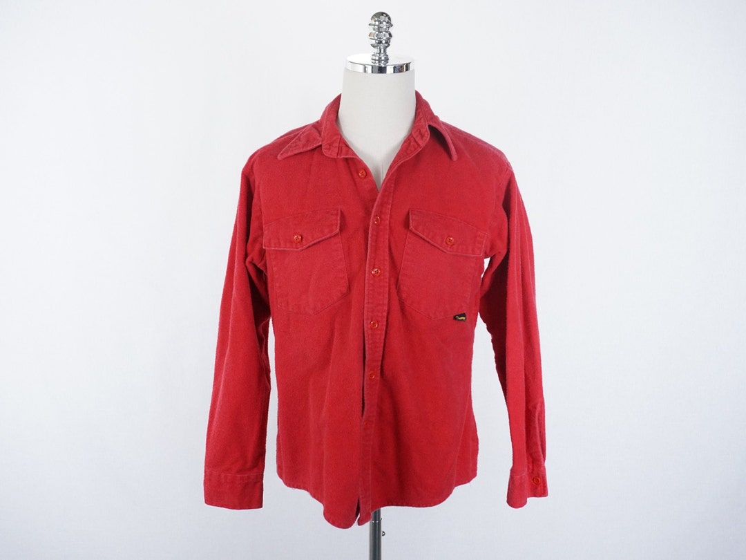Vintage Duxbak Red Flannel Button-up Shirt Medium/large 100% - Etsy